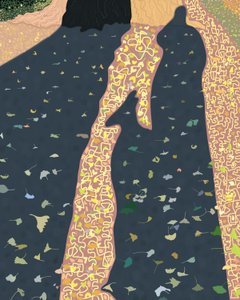 Ginkgo Leaves and Shadows, Brooklyn by Evan Sklar