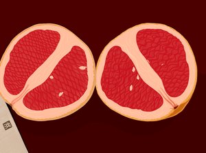 Grapefruit Sliced In Half