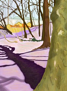 Hill With Crocus, Prospect Park by Evan Sklar