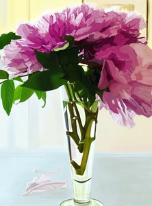 Magenta Peonies in Vase by Evan Sklar