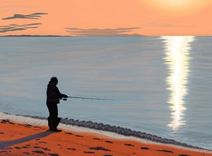 Man Fishing, Brooklyn by Evan Sklar