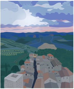Small Village In Tuscany, 2015 by Evan Sklar