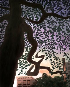 Tree and Avenue at Dusk, 2016 by Evan Sklar