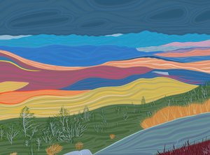 View of the Catskill Mountains In Fall by Evan Sklar