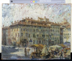 Market on Piazza Grande in Modena