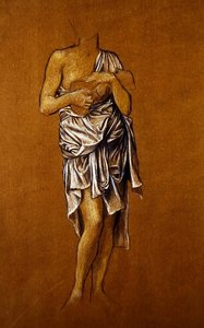 Left-hand Female Supplicant on a Jetty by Evelyn De Morgan