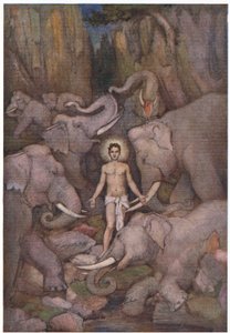 Prahlada overcoming the elephants