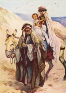 Joseph and Mary Take Baby Jesus to Egypt