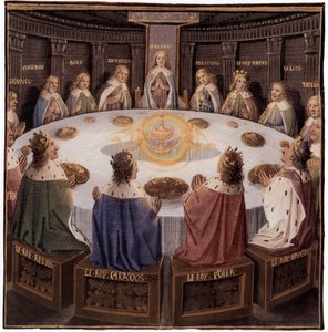 Arthurian Legend: The Knights of the Round Table: Galaad on the Seat Perilous, the Holy Grail Appears
