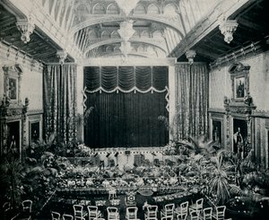 The Waterloo Chamber, Windsor Castle, Fitted as a Theatre for the State Plays of 1891, c1891-1901 by Eyre and Spottiswoode