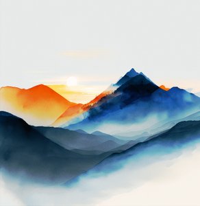 Shades of Serene Blue Mountains