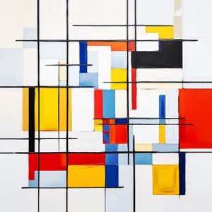 Abstract Piet Mondrian Painting Style
