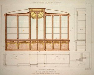 Design for a shop display cabinet, illustration from 