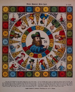 Game of Schwarzer Peter, or Black Peter, broadsheet published by Ackermann, Wissembourg by F. C. Wentzel