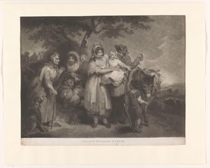 Group of Roma with Donkey Taking a Child