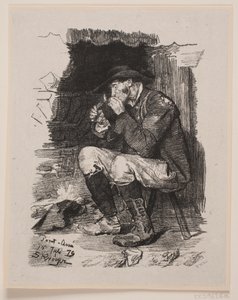 A Man Lighting His Pipe