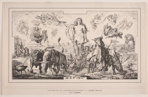 Gefion, ceiling painting for Frederiksborg Museum by Lorenz Frølich by F. Hendriksen