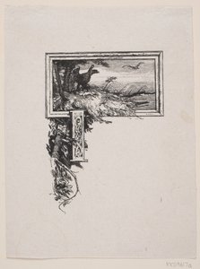 Initial vignette. "J" with an Eagle