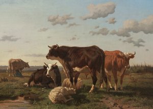 Cattle and Sheep in a Landscape