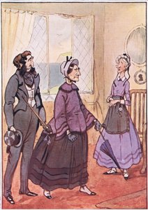 They walked haughtily out of the cottage, illustration from David Copperfield, 1914