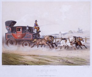 The Mail Coach, engraved by Charles Bargue (1826-83)