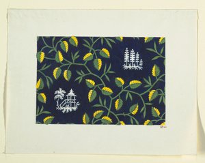 Floral design for printed textiles by Fabrique de Fazy aux Bergues