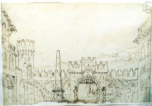 Scenographic setting by F. Galliari for Antonio Vivaldi