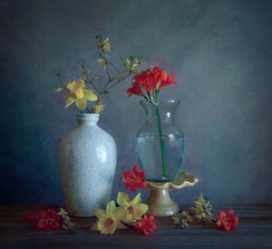 Vases with Spring Blooms by Fangping Zhou