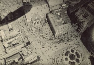 Cityscape with Blimp Shadow
