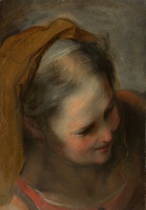 Head of an Old Woman Looking to Lower Right by Federico Barocci