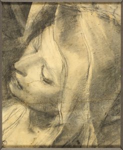 Head of the Swooning Virgin: Study for the Deposition (detail) by Federico Barocci