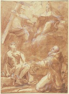 John the Baptist and Saint Anthony Behold God the Father by Federico Barocci