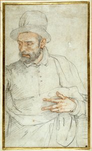A Bearded Man, Half Length, Standing Dressed for the Street by Federico Zuccaro