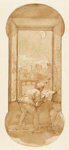 Taddeo Drawing by Moonlight in Calabrese