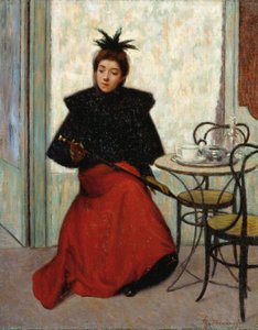At cafe, by Federico Zandomeneghi by Federigo Zandomeneghi