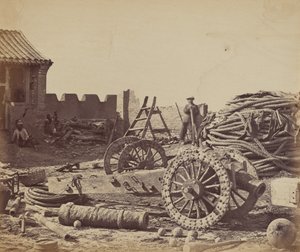 Interior of Pehtang Fort Showing the Magazine and Wooden Gun