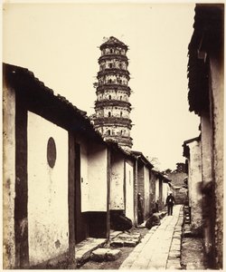 Nine-Storied Pagoda and Tartar Street, Canton by Felice Beato