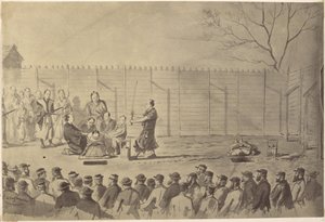 Photographic Copy of a Drawing of a Japanese Man About to Be Beheaded by Charles Wirgman by Felice Beato