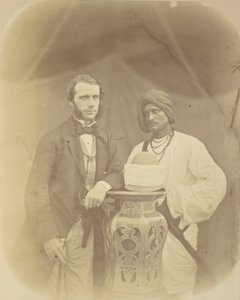 Portrait of J.D. Forsyth, Esq., C.S. Sec., Chief Commander at Oude with his Indian Servant by Felice Beato
