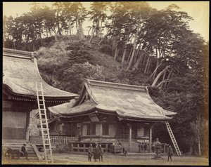 The Temple of Hachiman, Kamakura by Felice Beato