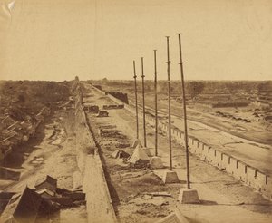 Top of the Wall from Antin Gate Taken Possession of by British and French Troops, October 21, 1860 by Felice Beato