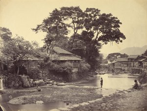 View in the Native Town, Nagasaki by Felice Beato