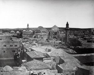 View of the Church of the Holy Sepulchre and Pool of Hezekiah, Jerusalem by Felice Beato