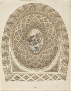 A Coffered Dome with Apollo and Phaeton by Felice Giani