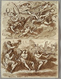 Angels Bearing Symbols of Martyrdom, Study after Domenichino by Felice Giani