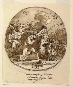 Ceiling Design for the Consecration of Numa, Sala di Numa Pompilius, Palazzo Milzetti, Faenza