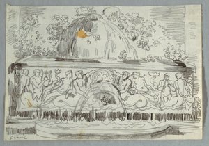 Design for Fountain with Tritone by Felice Giani