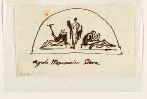 Design for Lunette with Apollo, Mnemosyne and Jove by Felice Giani