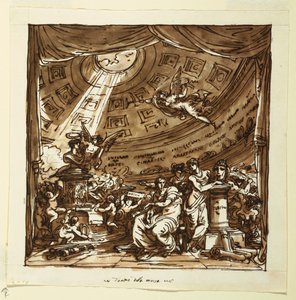 Design for Stage Curtain: Temple of Fame by Felice Giani