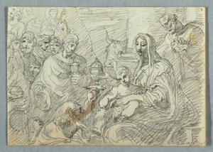 Adoration of the Magi study after Lodovico Carracci, 1800–1820 by Felice Giani